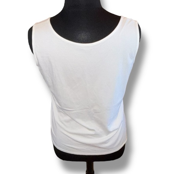 TALBOTS Pima Cotton-Blend Tank - Solid White 1X - Picture 4 of 14